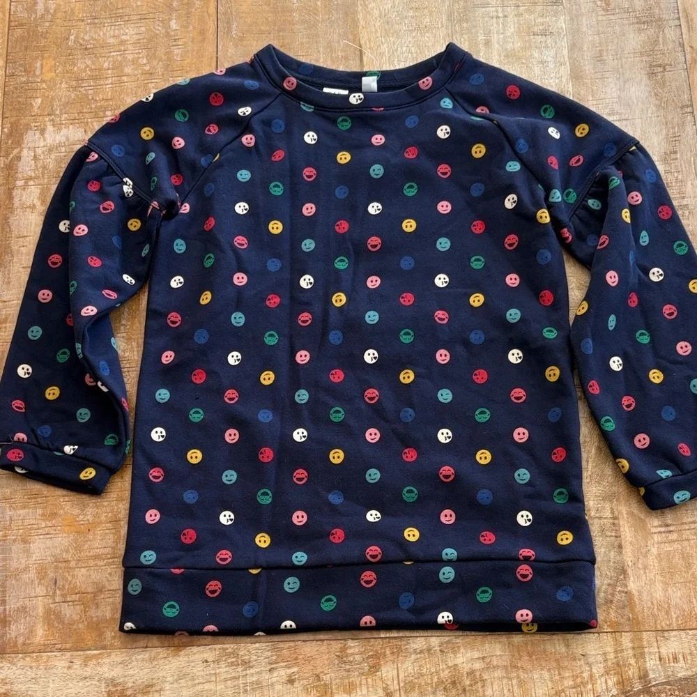 NWOT GAP Girls Navy Smiley Sweatshirt size M(8-9)